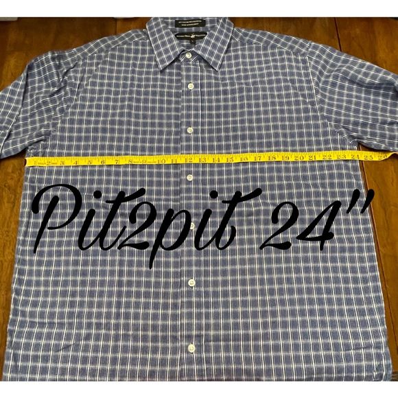 Beverly Hills Polo Club Men’s Blue Checkered Dress Shirt (Size L) - Picture 6 of 8